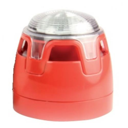 Sirena convenzionale rossa con lampeggiante a LED bianco