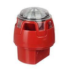 Sirena convenzionale rossa con lampeggiante a LED bianco