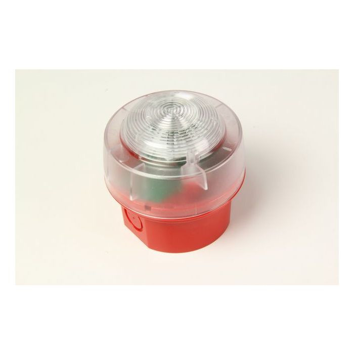 Lampeggiante convenzionale con LED rosso, completo di base alto profilo