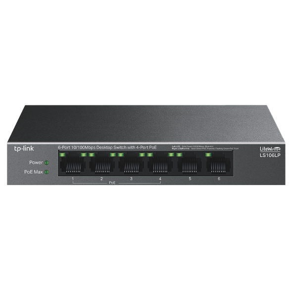 6-Port 10/100 Mbps Desktop Switch with 4-Port PoE