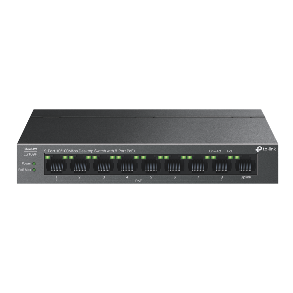 9-Port 10/100 Mbps Desktop Switch with 8-Port PoE+