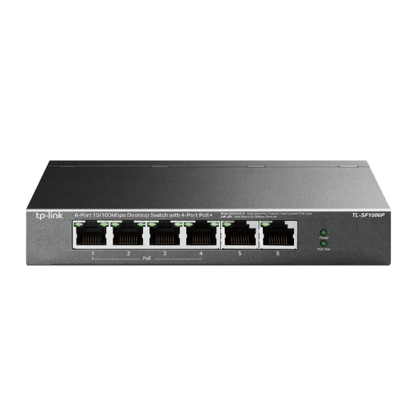 6-Port 10/100 Mbps Desktop Switch with 4-Port PoE+