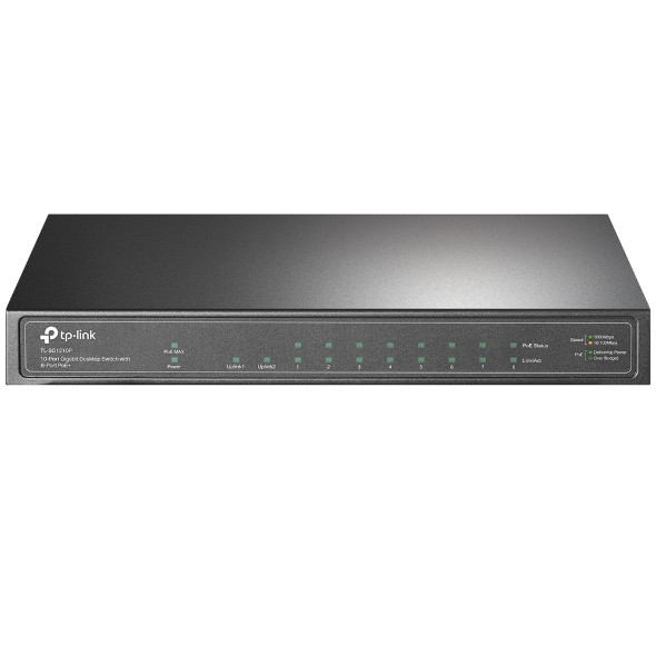10-Port Gigabit PoE+ Switch, 8 Gigabit PoE+ Ports