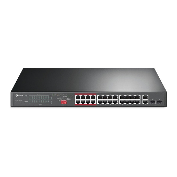 26-Port 10/100Mbps PoE+ Switch, 24 10/100Mbps PoE+ Ports