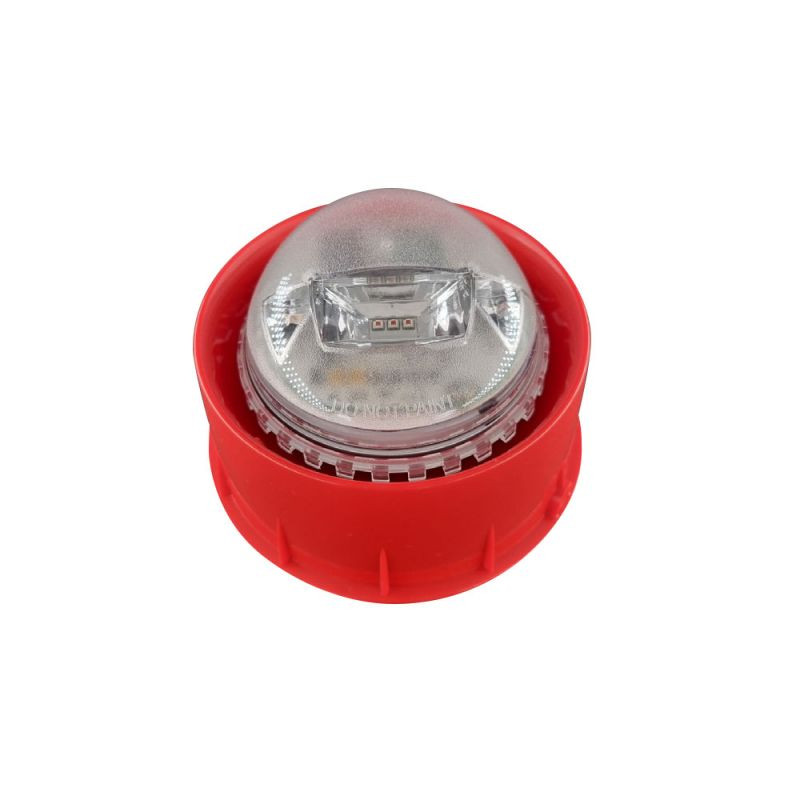 Lampeggiante con corpo rosso e led bianco
