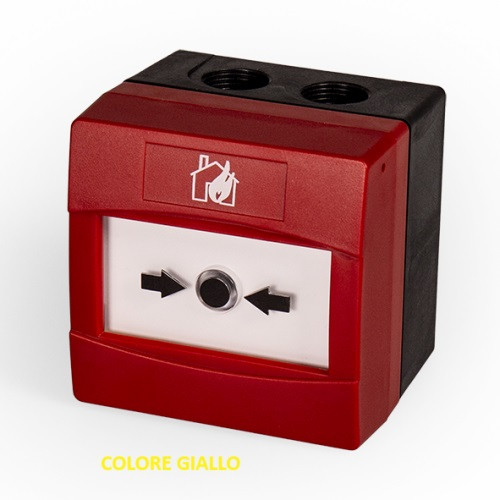 Pulsante di allarme convenzionale resettabile. Giallo. IP67