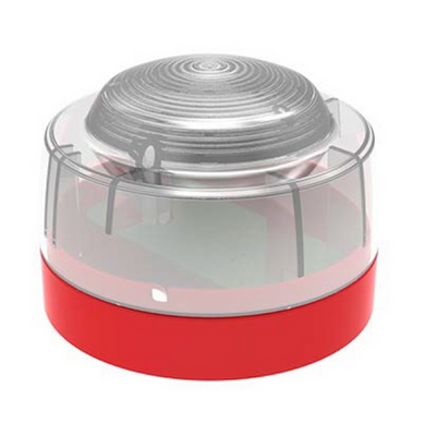 Lampeggiante convenzionale con LED bianco, completo di base standard.