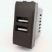 Doppia Presa Usb 2A 821N/Int-Lgt Ner